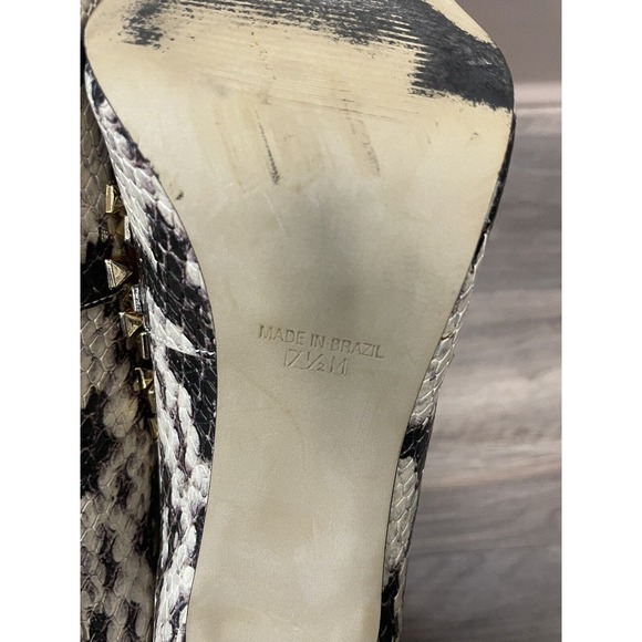 Steve Madden Proto Natural Snake and Gold‎ Studded Pumps Size 7.5 - Picture 6 of 10